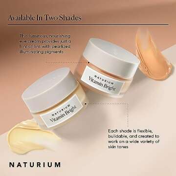 Naturium Vitamin Bright Illuminating Eye Cream, Under Eye Repair Cream for Dark Circles, with Vitamin K, Phyto-Complex, & Mineral Pigments, Light/Medium, 0.5 oz