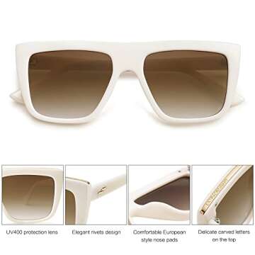 Stylish SOJOS Flat Top Sunglasses for All - UV400 Protection