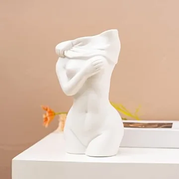 White Ceramic Female Body Vase for Modern Home Decor
