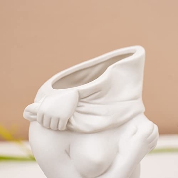 White Ceramic Female Body Vase for Modern Home Decor