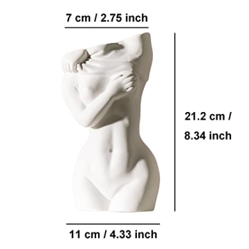 White Ceramic Female Body Vase for Modern Home Decor