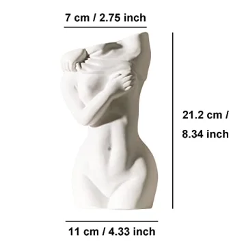 White Ceramic Female Body Vase for Modern Home Decor