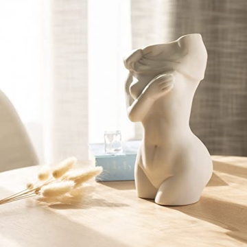 White Ceramic Female Body Vase for Modern Home Decor