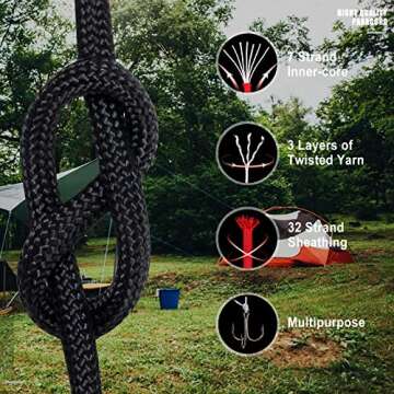 WEREWOLVES 550lb Paracord for Camping & Crafting 100FT