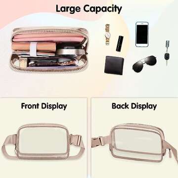 Clear Fanny Pack Stadium Approved - Stylish and Practical Clear Belt Bag for Events