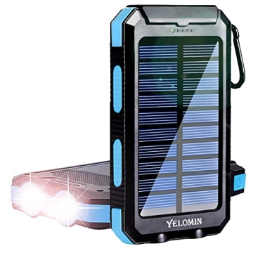 Solar Power Bank, YELOMIN 20000mAh Portable Outdoor Solar Charger, Camping Waterproof Backup Battery...