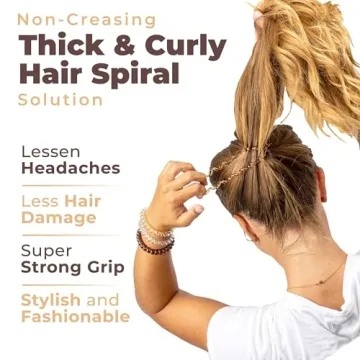 Durable Spiral Hair Ties for Thick Hair - No Crease Design