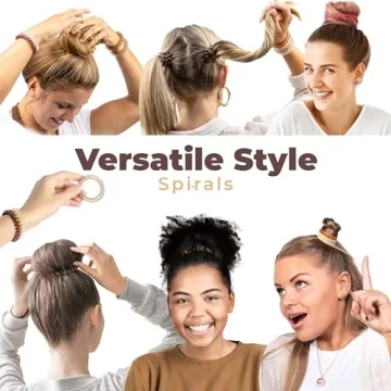 Durable Spiral Hair Ties for Thick Hair - No Crease Design