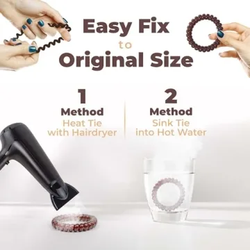 Durable Spiral Hair Ties for Thick Hair - No Crease Design