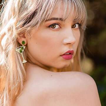 MADISON TYLER Cute Cheer Goblet Dangle Earrings for Women Trendy | Fun Pave Rhinestone Martini Glass Earrings for Women