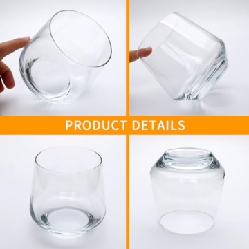 Cadamada 13oz Stemless Wine Glasses Set of 12 for All Drinks