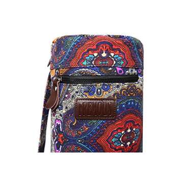 FREMOUS Yoga Mat Bag,Full-zip Exercise Yoga Mat Carrier Bag - Double Storage Pocket,Easy Access Zipper, Adjustable Shoulder Strap and Handle,Fits Most Mats(lotus)