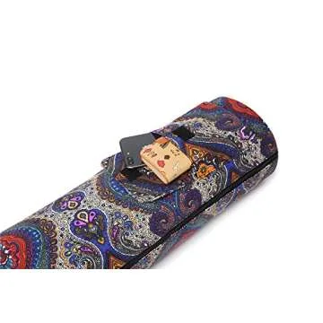 FREMOUS Yoga Mat Bag,Full-zip Exercise Yoga Mat Carrier Bag - Double Storage Pocket,Easy Access Zipper, Adjustable Shoulder Strap and Handle,Fits Most Mats(lotus)