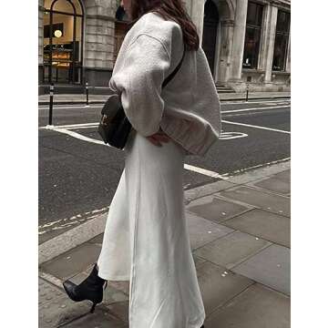 Kissonic Womens Wool Blend Jacket Oversized Bomber Jacket Casual Stand Collar Button Down Varsity Shacket Coat Outerwear(Beige-L)