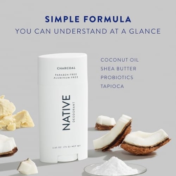 Native Charcoal Deodorant for Men and Women - Natural Formula