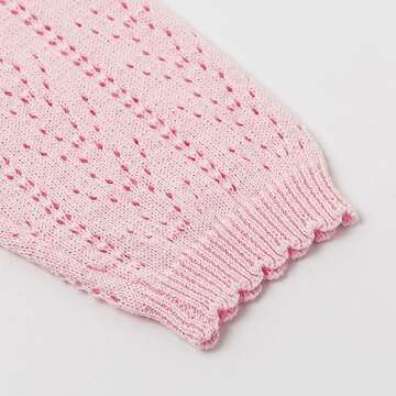 Simplee kids Baby Girl Thin Sweater Solid Cardigans Baby Girls Long Sleeve Coat Cardigan for Spring 3-6 Months White Pink Purple