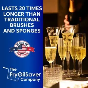 Glassware Cleaning Brush Kit, Pack of 3 Home Decanter Cleaning Brush, Non-Scratch Cleaning Brush for Narrow Neck Wine Glass, Beer Bottle, Glass Cleaner Brush for Bar & Restaurants by FryOilSaver Co.