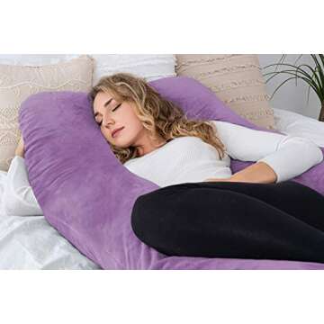AngQi 60 Inch U-Shaped Pregnancy Body Pillow for Comfort