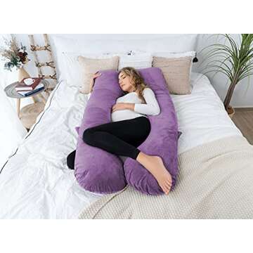 AngQi 60 Inch U-Shaped Pregnancy Body Pillow for Comfort