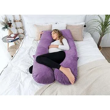 AngQi 60 Inch U-Shaped Pregnancy Body Pillow for Comfort