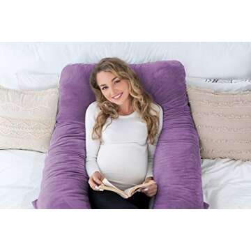 AngQi 60 Inch U-Shaped Pregnancy Body Pillow for Comfort