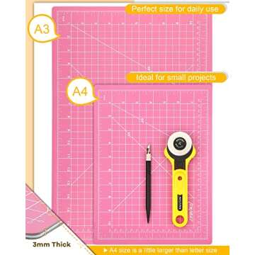 Density-upgraded 9"x12" Self Healing Cutting Mat, Idemeet Rotary Sewing Mat for Crafts, 5-Ply Blade ...
