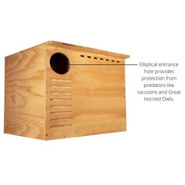 JCs Wildlife Barn Owl Nesting Box - Durable & Easy to Install