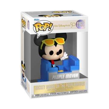 Funko Pop! Disney: Walt Disney World 50th - Mickey Mouse on The People Mover, Multicolor, 4.20-inch ...
