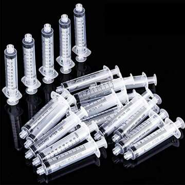 Blunt Tip Food Syringe with Needle - Resin Refilling Glue Lube Liquid Plastic Syringes, 12Pack-10ml/cc Syringes for Lip Gloss Base Ink Precision Oil Craft Applicator