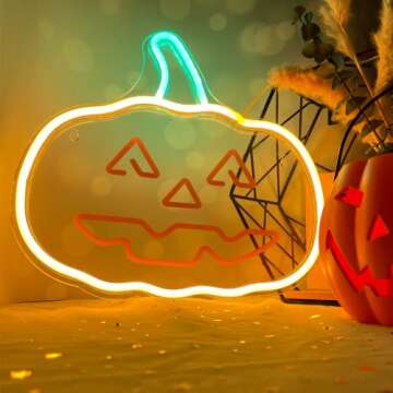 Halloween Pumpkin LED Neon Sign - Unique Room Decor