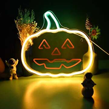 Halloween Pumpkin LED Neon Sign - Unique Room Decor