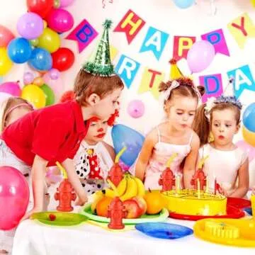 ALINK 12 PCS Fire Hydrant Cups with Lids and Straws for Paw Patrol Party Decorations, 10 oz Plastic Kids Party Favor Cups, Firefighter Firetruck Birthday Party Decorations, Red Dog Party Supplie