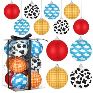Syhood 12 Pcs Cartoon Story Christmas Ball Ornaments - Fun Foam Hanging Decor for Holiday Cheer