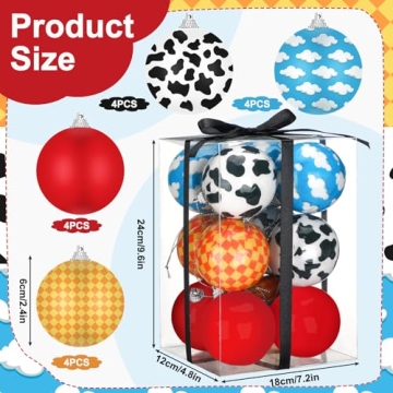 Syhood Cartoon Story Christmas Ball Ornaments - 12 Pcs