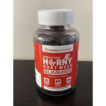 Spora Nutrition Horny Goat Weed Gummies for Men and Women – Maca Root Tongkat Ali – Energy Stami...
