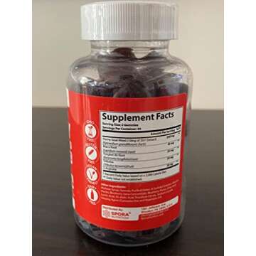 Spora Nutrition Horny Goat Weed Gummies for Men and Women – Maca Root Tongkat Ali – Energy Stamina Libido Health Immune Booster – 60 Gummies, 60 Count (Pack of 1)