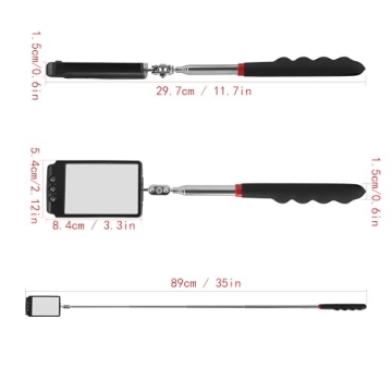 LED Telescopic Inspection Mirror - 360° Rotation Tool