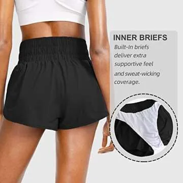 Sejuani Women's Stylish High Waisted Athletic Shorts