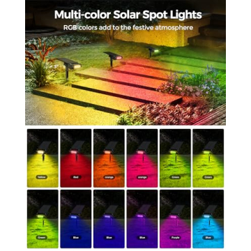 Brthera Color Changing Solar Spot Lights for Garden