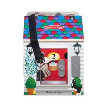Melissa & Doug Deluxe Wooden Doorbell House & Scratch Art Pad