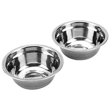 Stainless Steel Raised Pet Bowls wtih Double Dog Cat Food and Water Feeder Dish Retro Iron Elevated Stand for Pet (M)