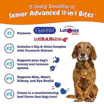 Zesty Paws Senior Dog Multivitamin Treats - Glucosamine for Dogs + Digestive Enzymes & Probiotics - ...