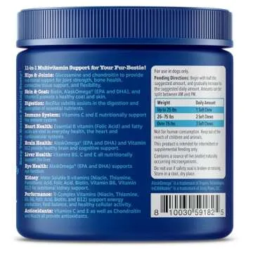 Zesty Paws Senior Dog Multivitamin Treats - Glucosamine for Dogs + Digestive Enzymes & Probiotics - Grain Free Dog Vitamins for Skin & Coat + Immune Health - Beef - Advanced - 90ct