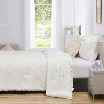 TIFFICO Queen Comforter Set - Boho Chic Design
