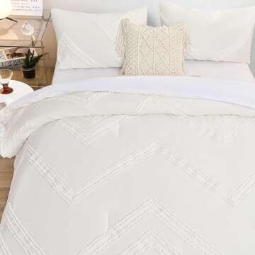 TIFFICO Queen Comforter Set - Boho Chic Design
