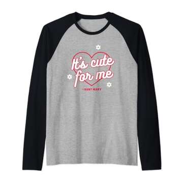 It's Cute For Me - Heart and Flowers Raglan Baseball Tee