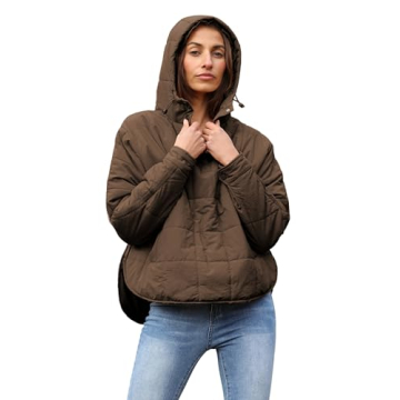 Lightweight Hooded Women’s Puffer Jacket in Khaki