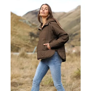 Lightweight Hooded Women’s Puffer Jacket in Khaki