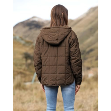 Lightweight Hooded Women’s Puffer Jacket in Khaki