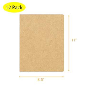 zmybcpack 12 Pack 8.5x11 inch Large Blank Notebook Journals Bulk, 60 Pages, Sketchbook Composition N...